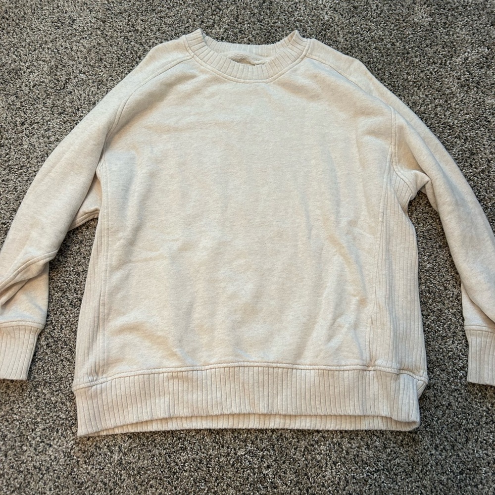 Aerie Cream Oversized Crewneck Sweatshirt
